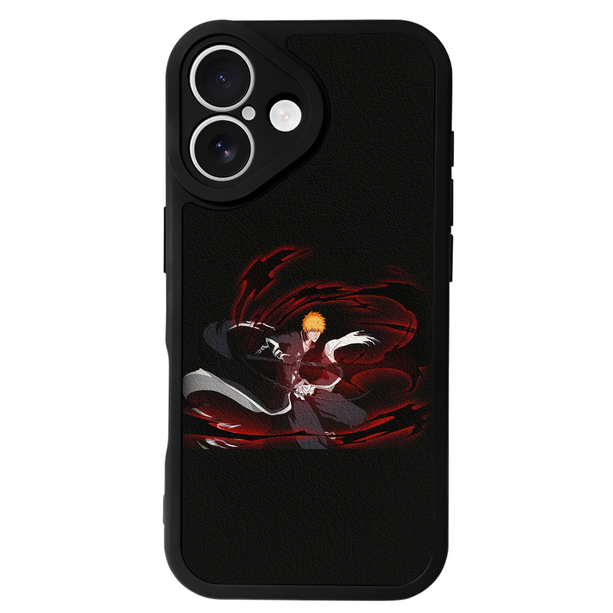 （画像用） ブリーチ 黒崎一護（くろさき いちご）BLEACH Kurosaki Ichigo 【iPhone 16シリーズ対応】シリコンスマホケース（レザー調） 材質：シリコン